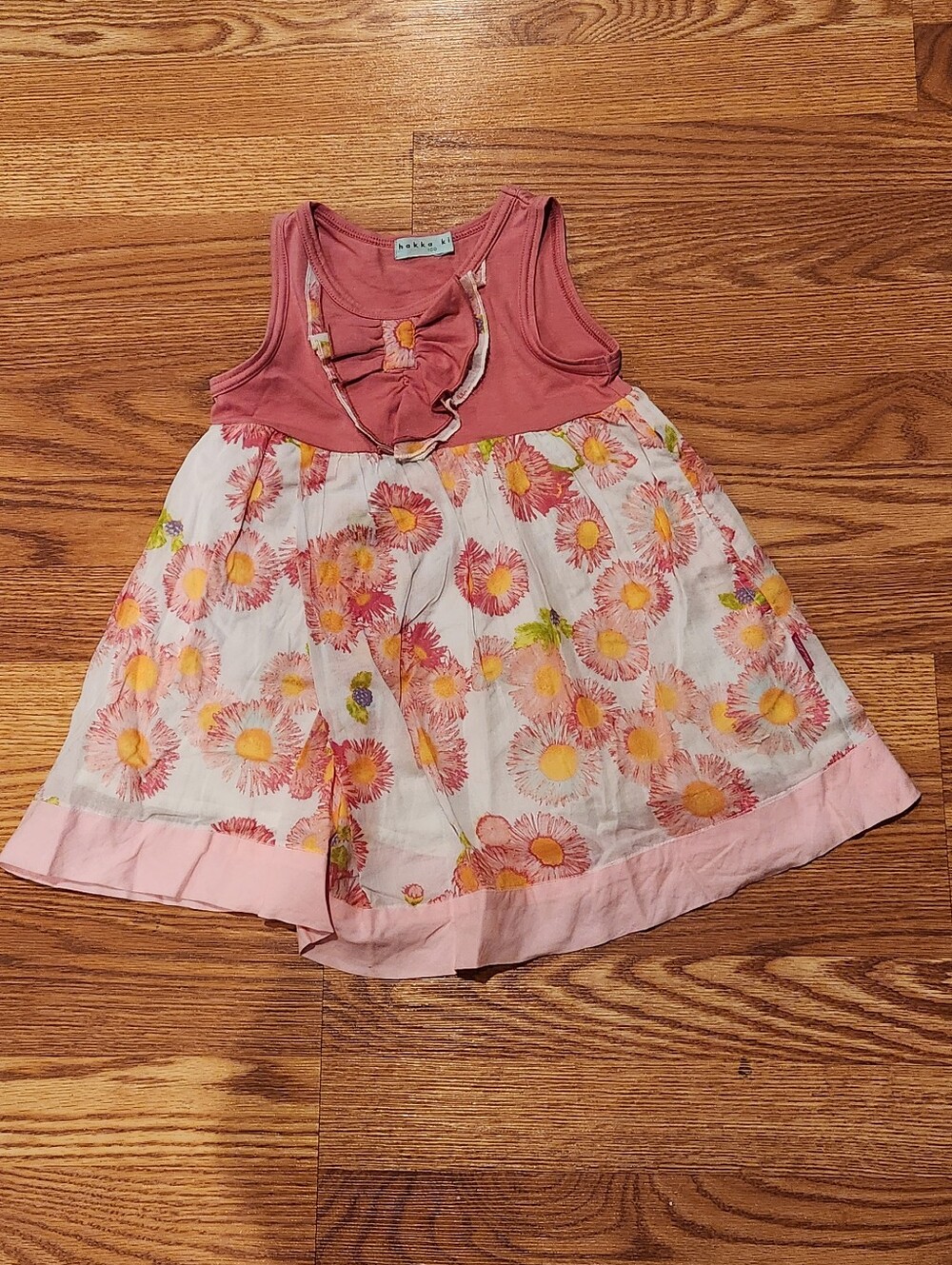 Japanese boutique children's Girls' Pink Floral Sundress - Casual Summer Dress